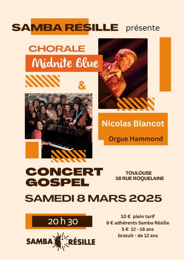 Samedi 8 mars – 20h30 : Concert Chorale Midnite Blue