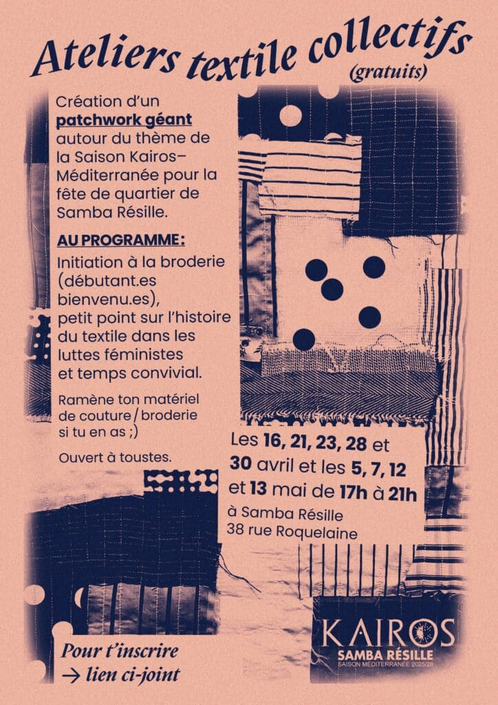 Ateliers textile collectifs menés par Anna